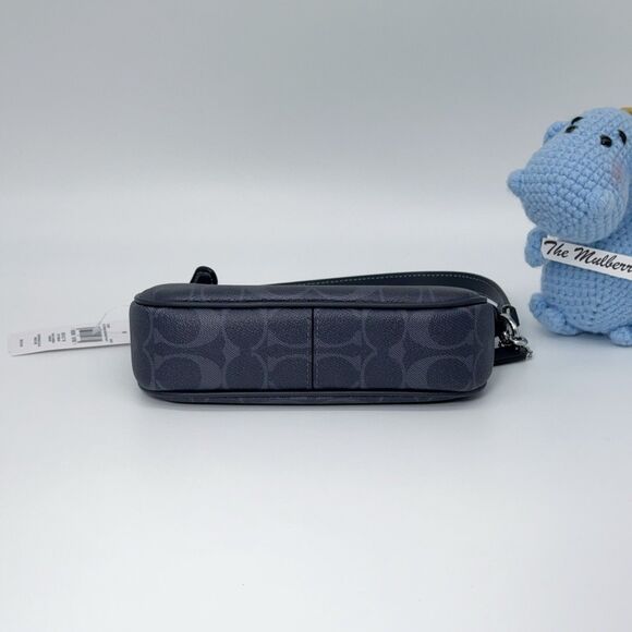 Coach C3308 Nolita 19 Signature Midnight Navy Denim Clutch Wallet Bag Wristlet - Picture 4 of 6